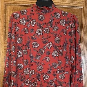 LOFT Red Floral Dress